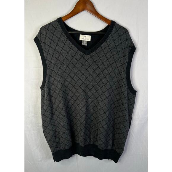 Oak Hill men knit sweater vest Cotton diamond pattern size 2XL - Picture 1 of 3